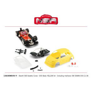 ABARTH 500 Assetto Corse EVO body kit YELLOW INCLUDING MECHANIC SW SHARK EVO 21.5K