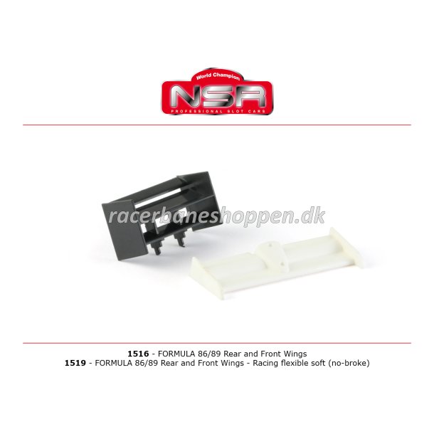 FORMULA NSR REAR AND FRONT WINGS - RACING FLEXIBLE SOFT (NO-BROKE)