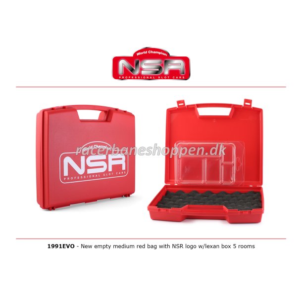 NEW EMPTY MEDIUM RED BAG WITH NSR LOGO w/LEXAN BOX 5 ROOMS