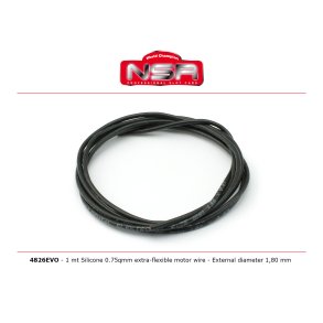 1 MT SILICONE 0.75QMM EXTRA-FLEXIBLE MOTOR WIRE - EXTERNAL DIAMETER 1,80 mm