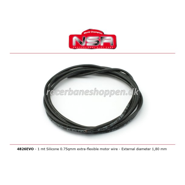 1 MT SILICONE 0.75QMM EXTRA-FLEXIBLE MOTOR WIRE - EXTERNAL DIAMETER 1,80 mm