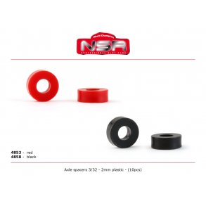 AXLE SPACERS 3/32 . 2mm PLASTIC (10pcs)