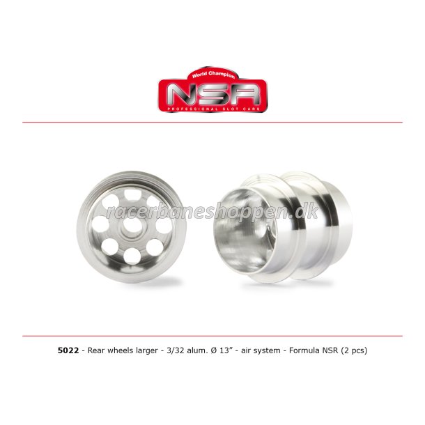 3/32 ALUM. REAR WHEELS LARGER 13" DIAMETER AIR SYSTEM  (2 PCS) - FORMULA NSR 