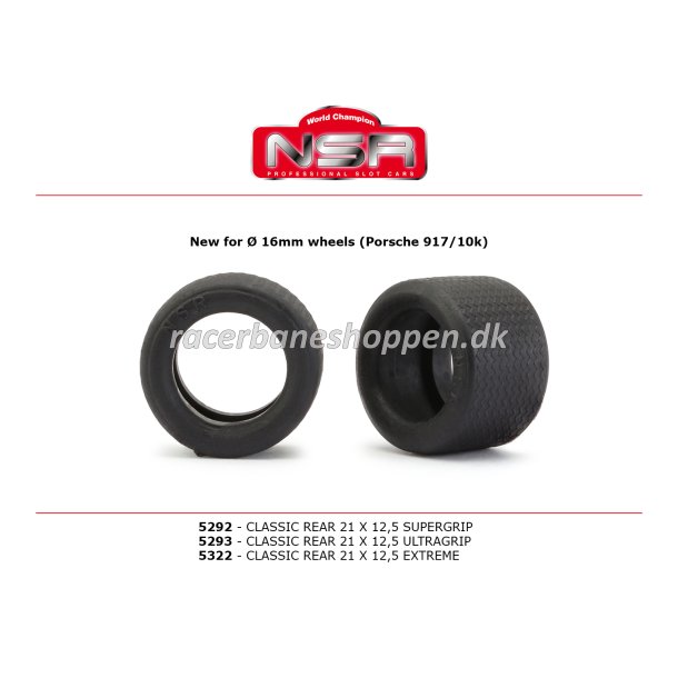 CLASSIC REAR 21 X 12,5 ULTRAGRIP NEW FOR 16" DIA WHEELS (PORSCHE 917/10K) 