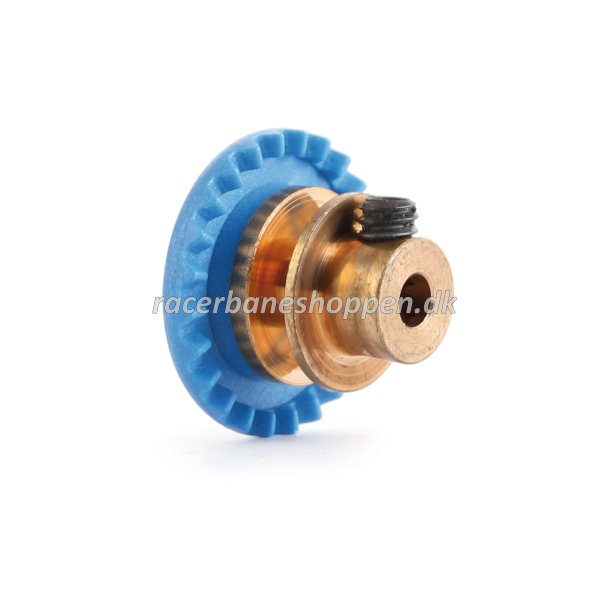 3/32 INLINE soft plastic Gear 24t Blue w/bronze hub .050" screw 