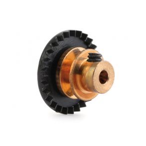 3/32 INLINE soft plastic Gear 27t Black w/bronze hub .050