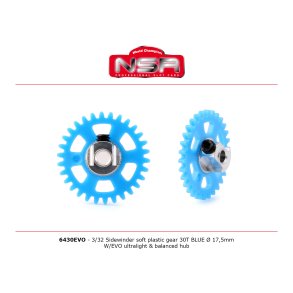 3/32 SIDEW SOFT PLASTIC GEAR 30T BLUE D.17.5MM - W/EVO ULTRALIGHT&BALANCED HUB