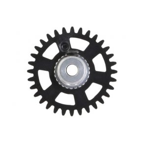 3/32 SIDEW soft plastic Gear 32t BLACK w/alu hub dia. 17.5mm