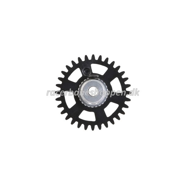 3/32 SIDEW soft plastic Gear 32t BLACK w/alu hub dia. 17.5mm