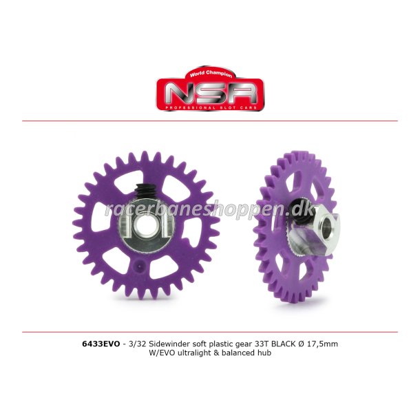 3/32 SIDEW soft plastic Gear 33t MAGENTA d.17.5mm - w/EVO ULTRALIGHT&BALANCED HUB
