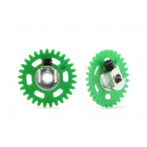 3/32 ANGLEW SOFT PLASTIC GEAR 29T GREEN D.16MM W/EVO ULTRALIGHT&BALANCED HUB