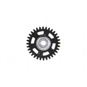 3/32 ANGLEW soft plastic Gear 32t BLACK w/alu hub dia. 16mm