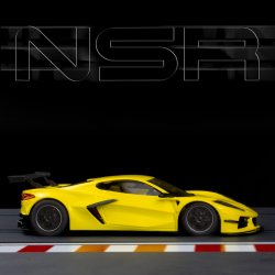 CORVETTE C8.R TEST CAR YELLOW SW SHARK 25 EVO