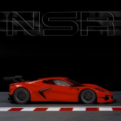 CORVETTE C8.R TEST CAR RED SW SHARK 25 EVO