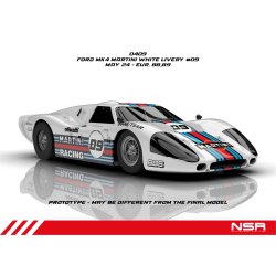 GT40 MKIV MARTINI RACING LIVERY WHITE #09 SW SHARK 21.5 EVO