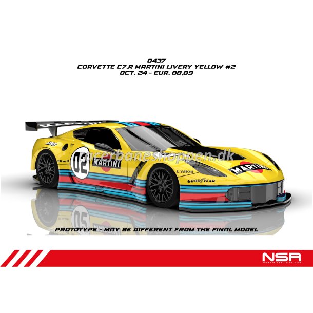 CORVETTE C7.R MARTINI LIVERY YELLOW #2 SW SHARK 25 EVO