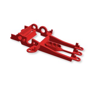 PATENTED Motor Support Extrahard Red for NSR Hypercar - Sidewinder for long can motors - offset +1mm (Standard Equipment NSR Hypercar)