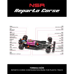 FORMULA 22/26 ROSSO FUOCO #55 LIVERY "REPARTO CORSE" - RACE SETUP FOR PLASTIC TRACKS