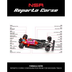 FORMULA 22/26 ROSSO FUOCO #55 LIVERY "REPARTO CORSE" - RACE SETUP FOR WOODEN TRACKS