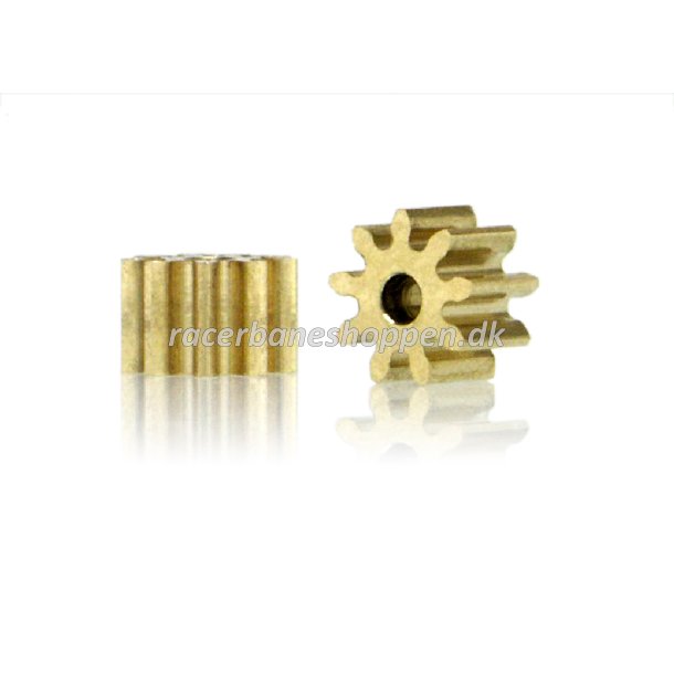 Brass pinions 9 teeth 5.5mm (2x) - internal 1.5mm