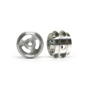 Aluminum 15.8x10x1.5mm wheels, M2 grub, double should holed channel, 1.2g (2x) - ex PA49-Alh