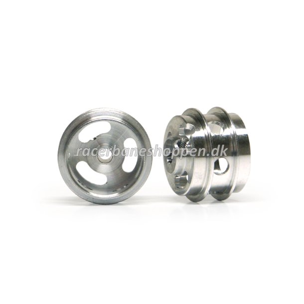 Aluminum 15.8x10x1.5mm wheels, M2 grub, double should holed channel, 1.2g (2x) - ex PA49-Alh