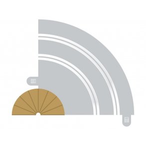 Radius 1 inner borders 180°